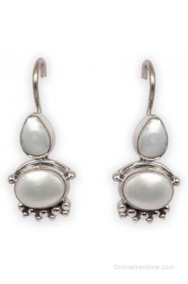 Silverwala Princess Delight Pearl Silver Drop Earring
